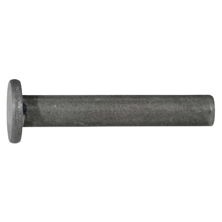 Midwest Fastener Solid Rivet, Flat Head, 1/4 in Dia., 1-1/2 in L, Steel Body, 10 PK 930671